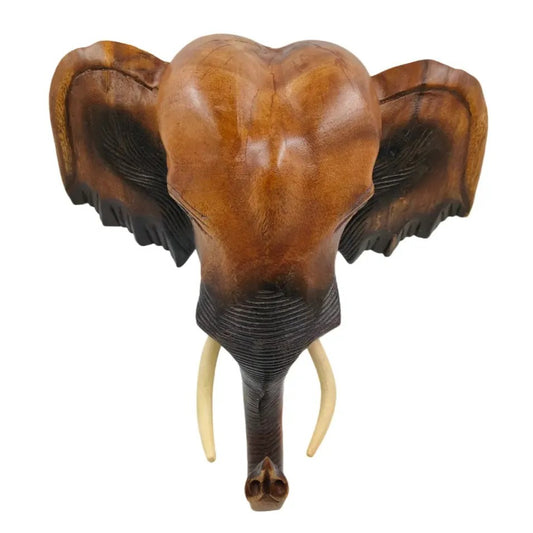 Houten olifanten hoofd 40 cm - wanddecoratie