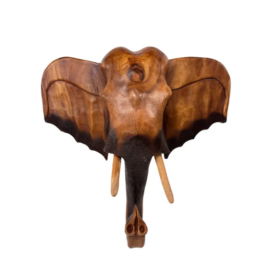 Houten olifanten hoofd 65 cm