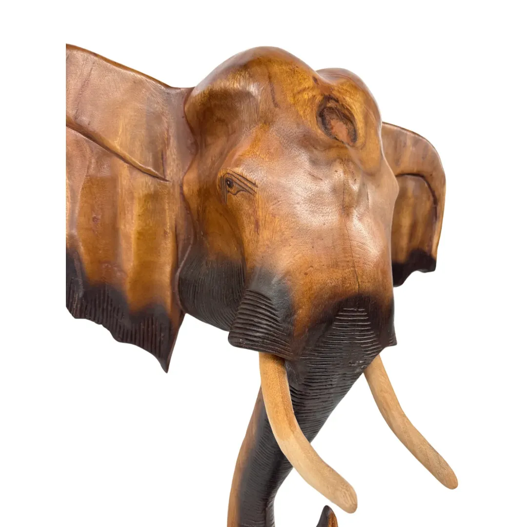 Houten olifanten hoofd 65 cm