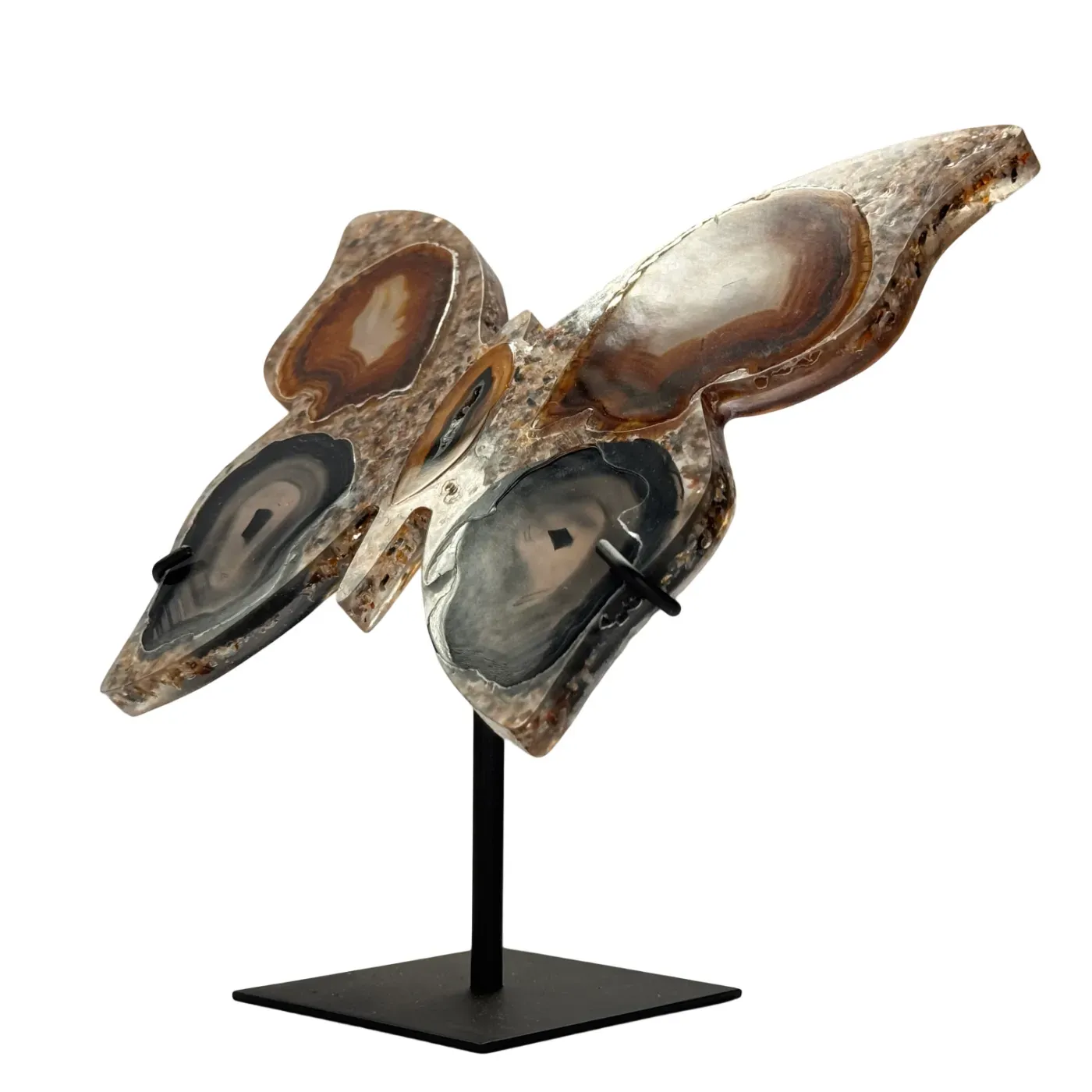 Vlinder agaat in resin op standaard