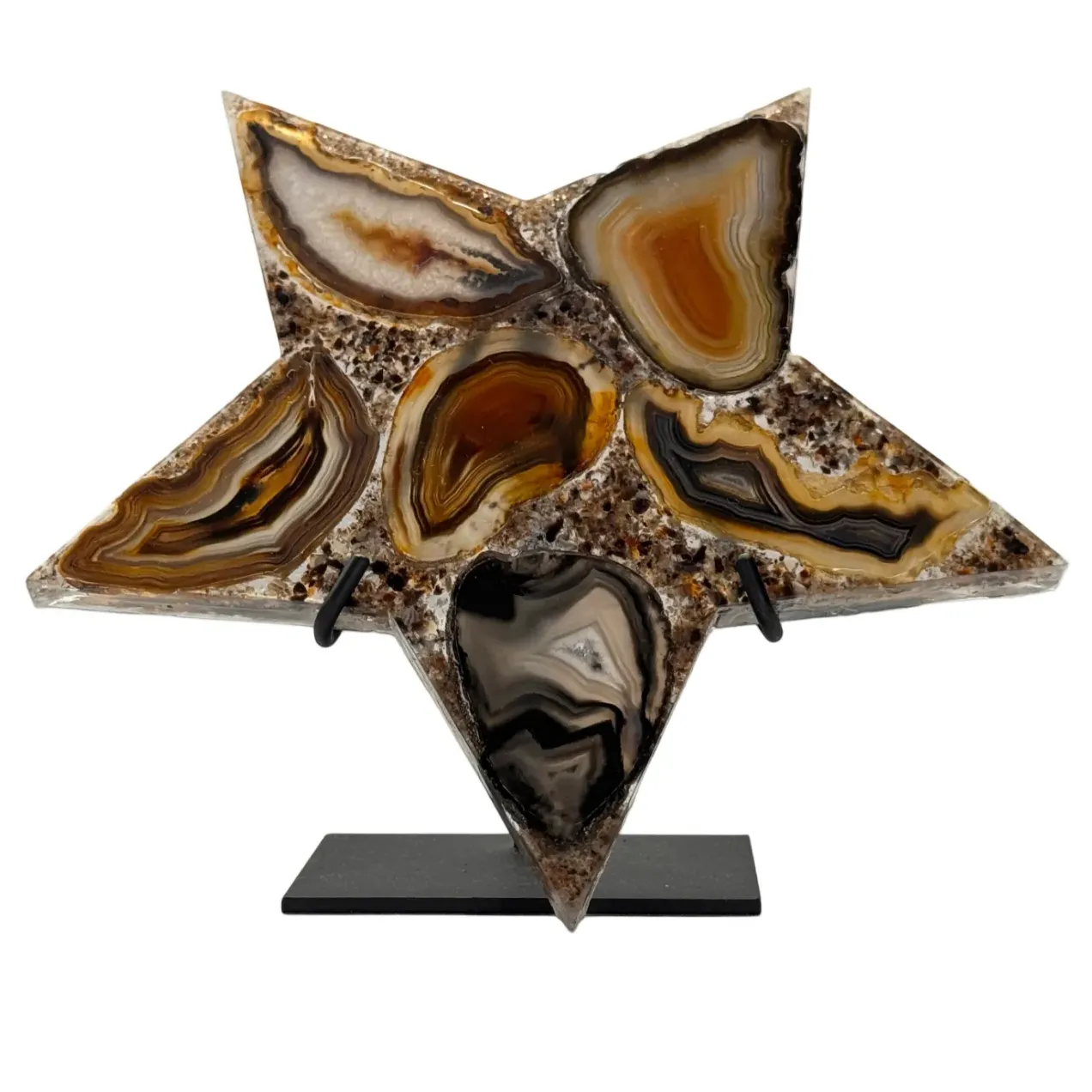 Ster agaat in resin op standaard