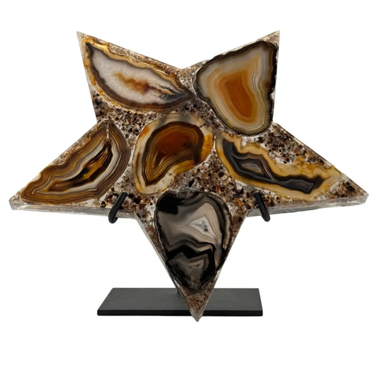 Ster agaat in resin op standaard