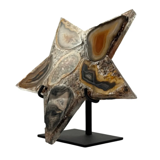 Ster agaat in resin op standaard