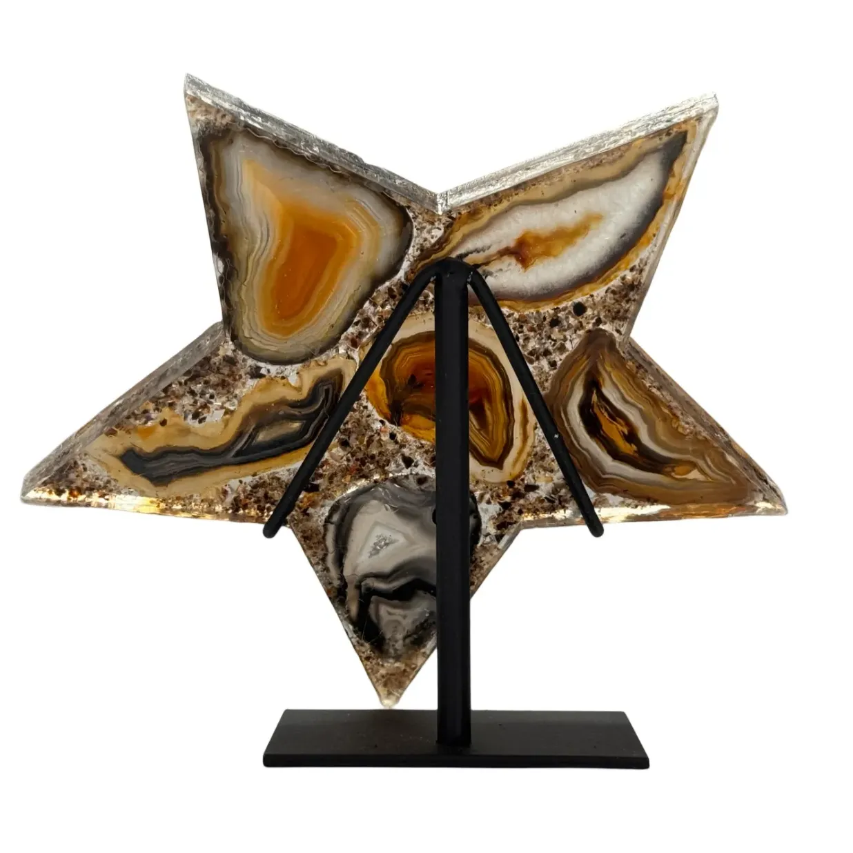 Ster agaat in resin op standaard