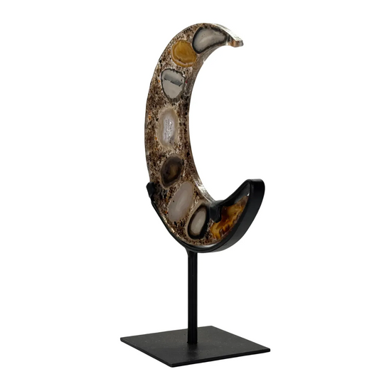 Maan agaat in resin op standaard