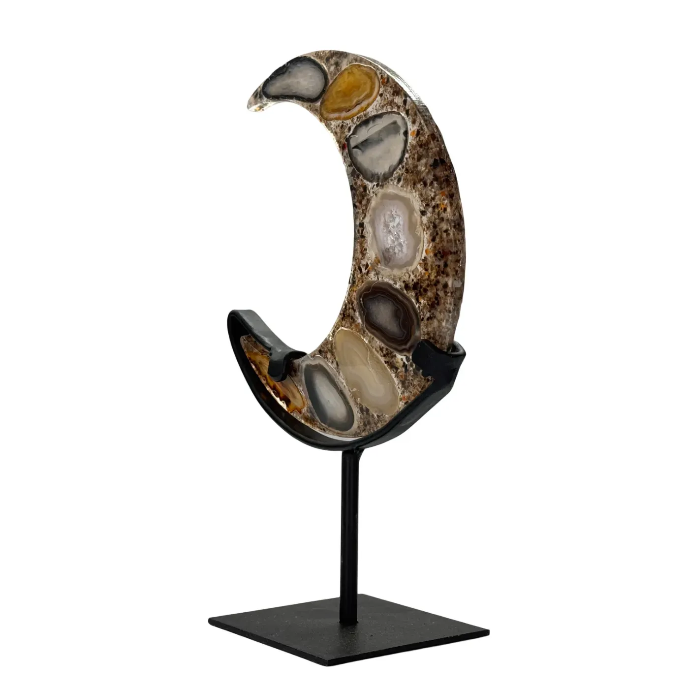 Maan agaat in resin op standaard