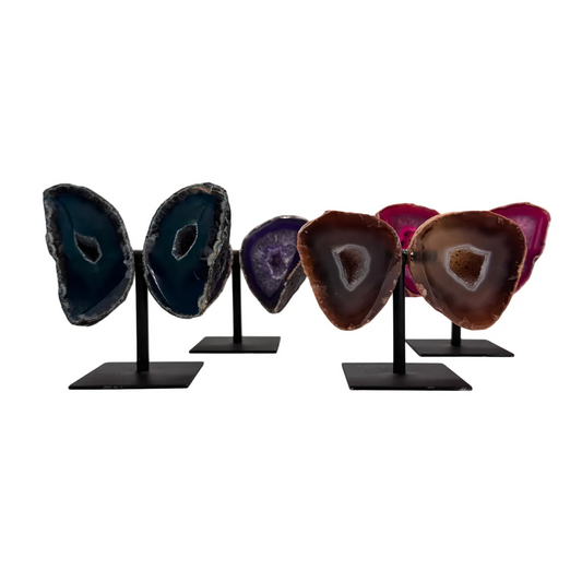 Agaat geode vlinder klein op standaard