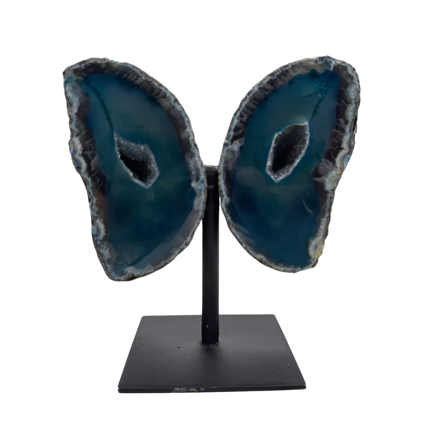 Agaat geode vlinder klein op standaard