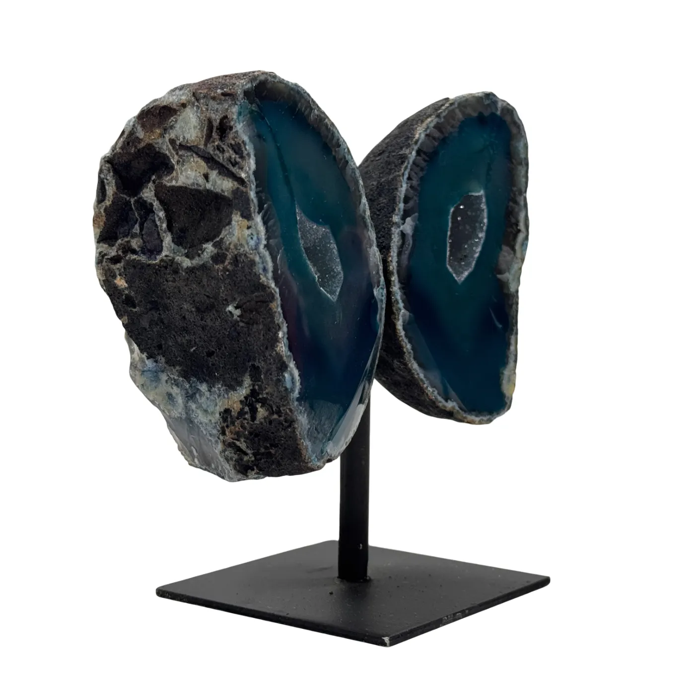 Agaat geode vlinder klein op standaard