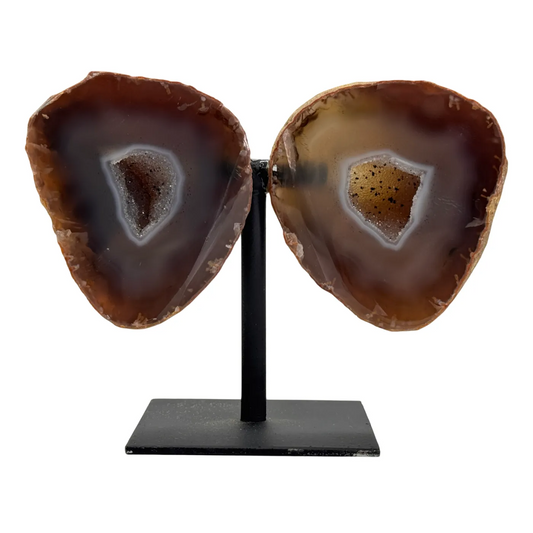 Agaat geode vlinder klein op standaard