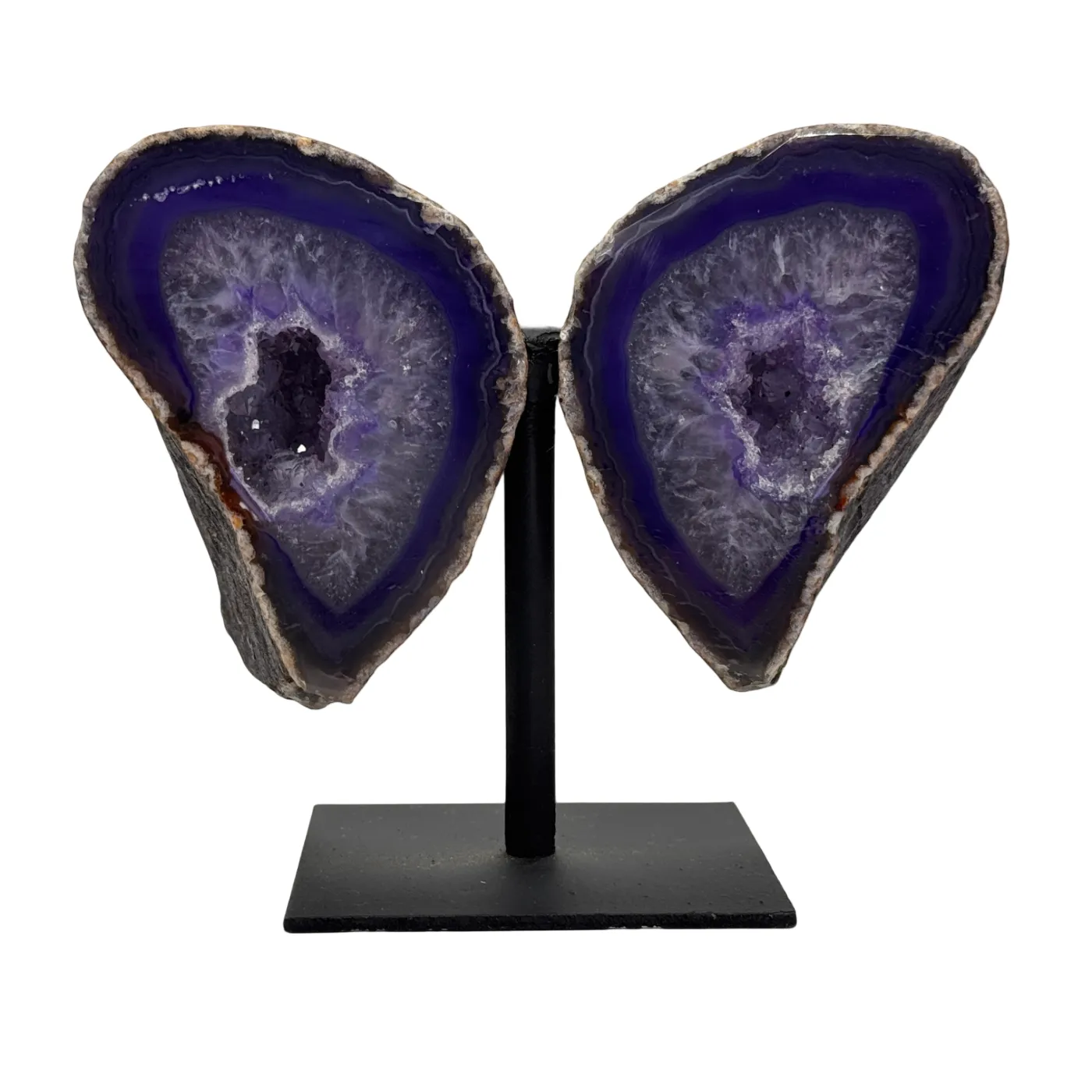 Agaat geode vlinder klein op standaard