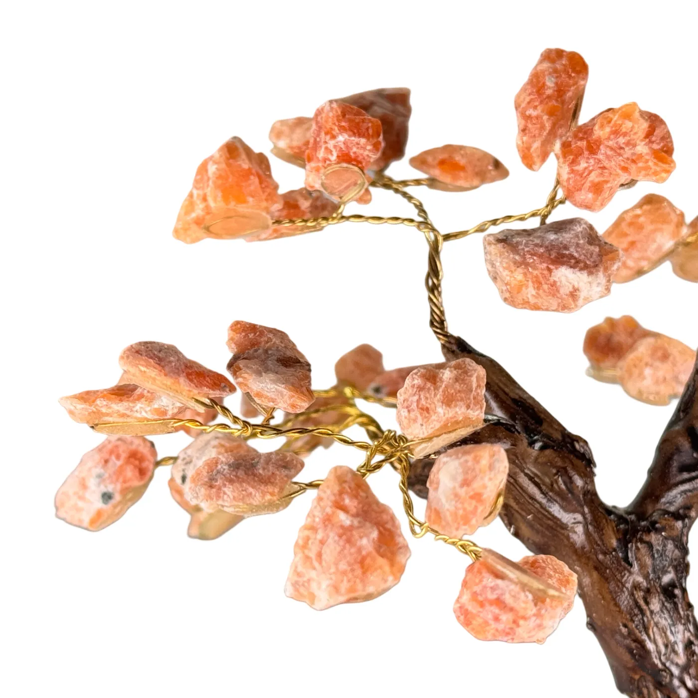 Klein Edelsteenboompje met Orchidee Calcietbladeren op Amethist Cluster