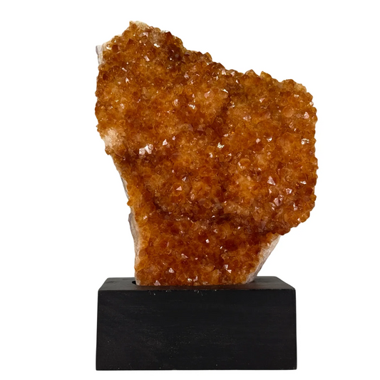 Citrienkleurige Amethist op Houten Voet – uit Brazilië